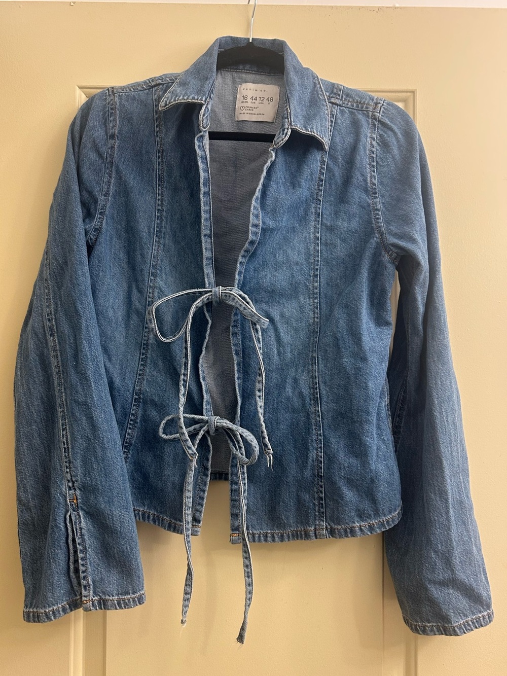 Primark Light Blue Tie-Front Denim Jacket
